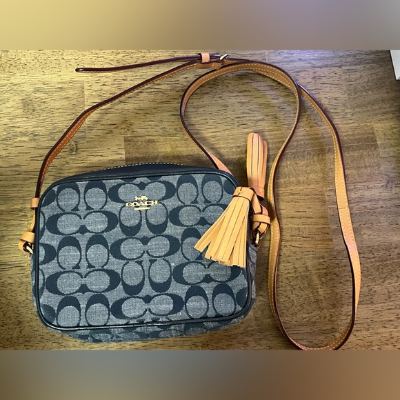 Coach Blue and Tan Crossbody Bag - Picture 1 of 9